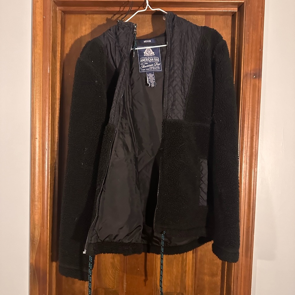Vintage Black Fleece Jacket